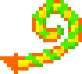Fototapeta premium Party Horn Spiral Pixel Art
