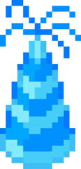 Fototapeta premium Party Hat With Streamer Pixel Art