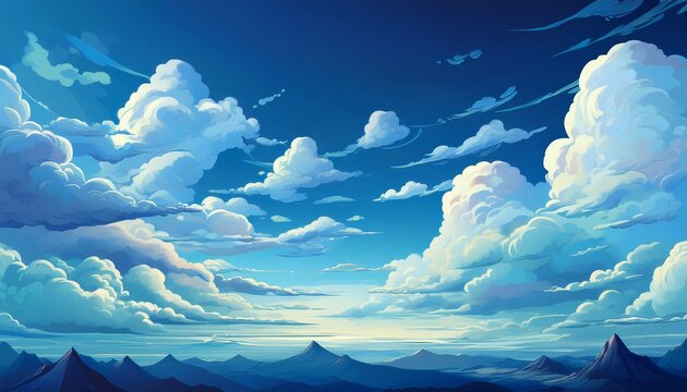 Blue Sky With Clouds Generative Ai