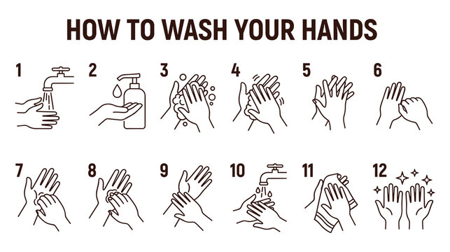 How to wash hands step by step hygiene guide.