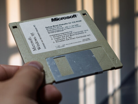 Microsoft Windows 95 Installation Floppy Disk Close-Up