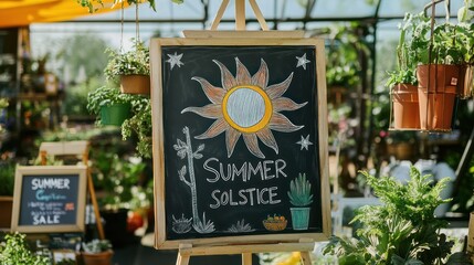 Obraz premium Bright sun drawing on blackboard with 