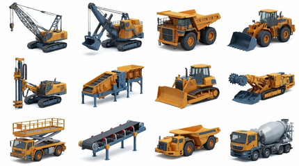 Collection of heavy construction machinery and equipment. © Bunga