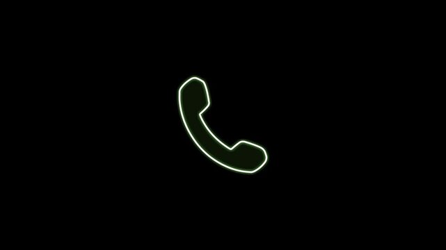 animated phone icon glow effect with transparent background