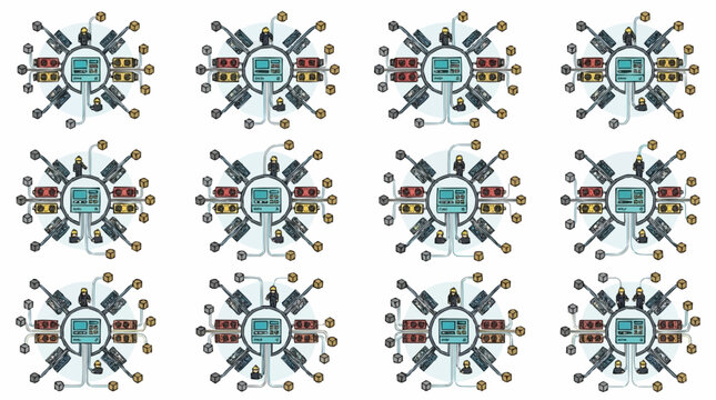 Colorful Abstract Network Node Design Pattern.