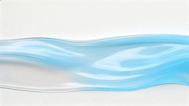 Blue liquid wave on white background