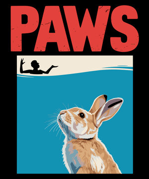 Paws Bunny T-Shirt Funny Parody Rabbit Lover