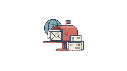 Obraz premium Email and Mailbox Illustration: Global Communication and Postal Service Concept