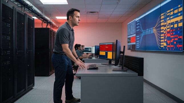 Cybersecurity team watching infrastructure signal hijack for national risk