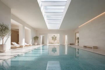 Obraz premium Minimalist luxury interior and scenic outdoor spaces design for modern lifestyle.