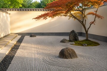 Obraz premium Minimalist luxury interior and scenic outdoor spaces design for modern lifestyle.