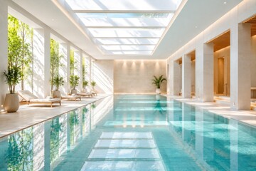 Obraz premium Minimalist luxury interior and scenic outdoor spaces design for modern lifestyle.