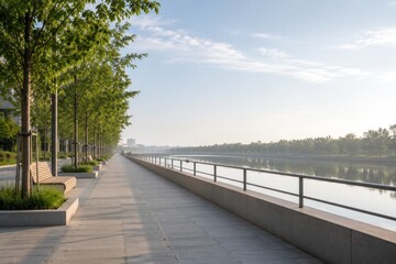 Obraz premium Minimalist luxury interior and scenic outdoor spaces design for modern lifestyle.