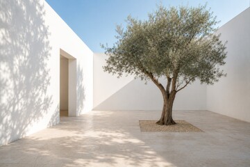 Obraz premium Minimalist luxury interior and scenic outdoor spaces design for modern lifestyle.