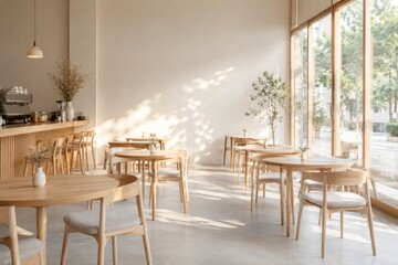 Obraz premium Minimalist luxury interior and scenic outdoor spaces design for modern lifestyle.