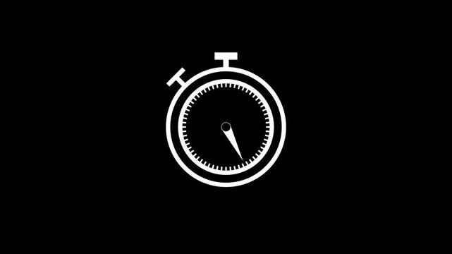Minimalist clock with hour hand moving in black background modern