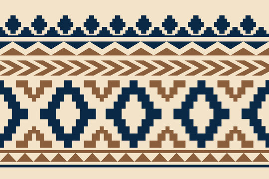 Navajo tribal ornament pixel pattern with diamond and chevron bands