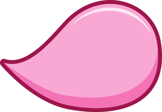 Pink Speech Bubble Icon Isolated on White Background Cute Flat Vector Illustration