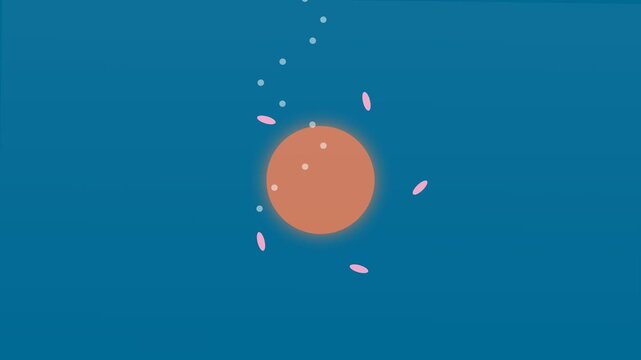 Abstract Animation of Microscopic Cell Division and Biological Particle Interaction.