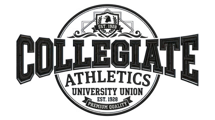 Fototapeta premium Vintage collegiate athletics university union varsity sports emblem