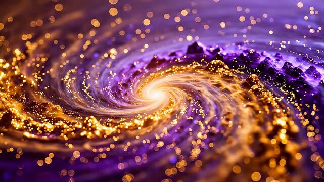 Galaxy spiral with stars and cosmic dust