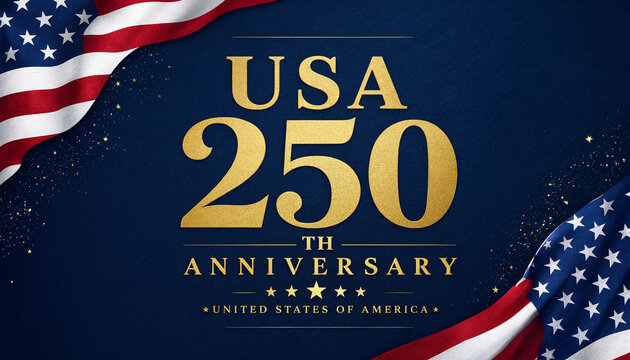Festive USA 250 celebration graphic for 4th of July 2026
