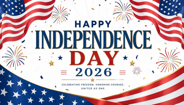 Modern Independence Day 2026 graphic for 4th of July promotions