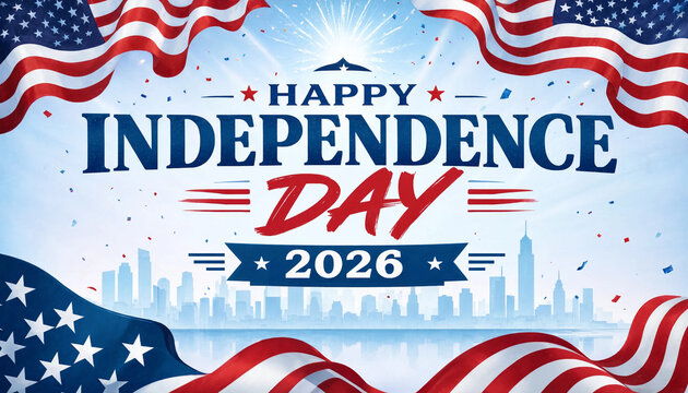 Creative Independence Day 2026 graphic for 4th of July celebrations