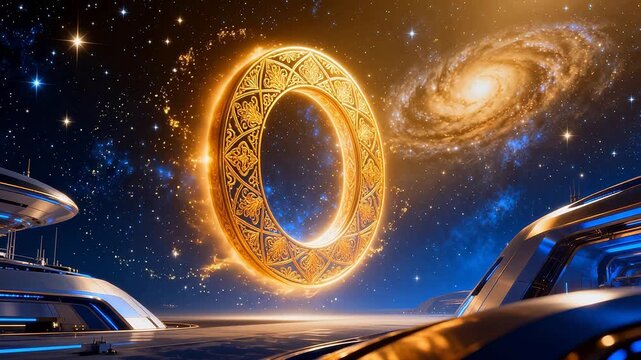 Futuristic portal in space