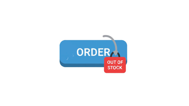 Blue Order Button with Red Out of Stock Padlock Tag