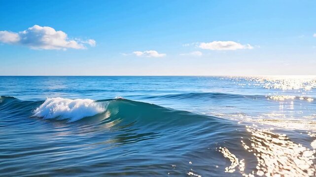 Ocean wave under blue sky