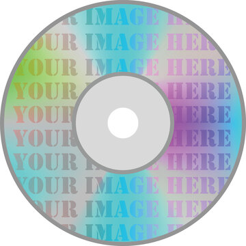 Cd-ROM bottom side mockup overlay Vector Illustration for digital data storage and retro technology concepts. Just drag and drop your image.