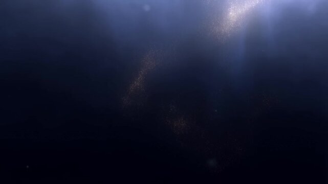 Mystical Underwater Sunbeams: Ethereal sun rays pierce the deep blue ocean water, illuminating microscopic plankton and creating a breathtaking, otherworldly spectacle in the abyss.