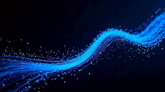 Blue light wave with particles
