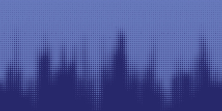 Abstract Blue Gradient Halftone Dot Pattern Background with Modern Dotted Equalizer Wave Texture Backdrop for Tech Digital Design