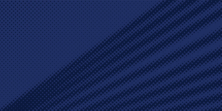 Abstract Dark Blue Halftone Dot Pattern Background with Dynamic Futuristic Diagonal Speed Lines Stripe Texture