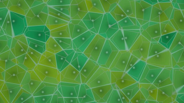 Abstract Organic Cellular Structure with Pulsating Green and Yellow Gradients