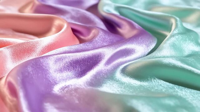 Colorful satin fabric texture