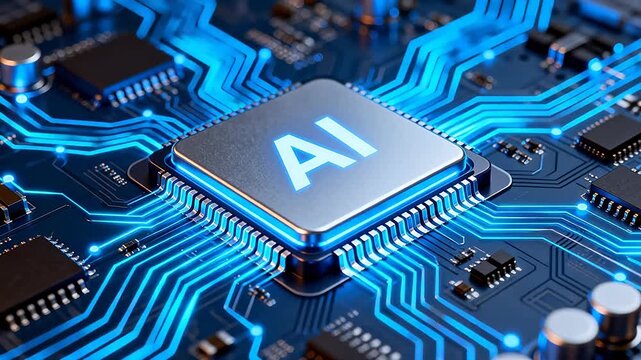 AI chip on circuit board