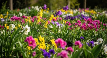 Obraz premium Vibrant Spring Flower Meadow with Diverse Colors and Blooms.