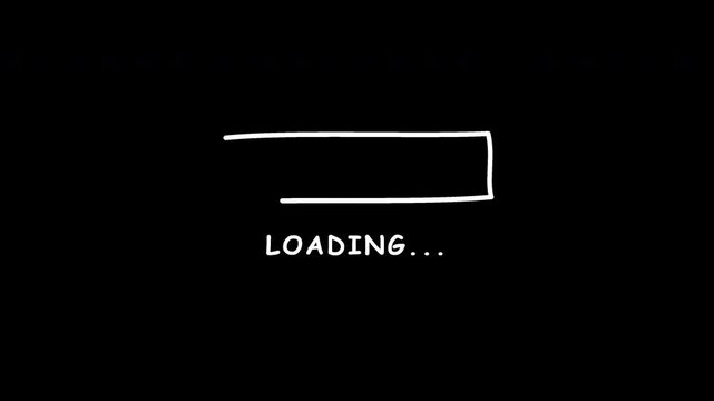 Loading bar doodle Chalkboard Chalk White Sketch Board Presentation Loop Video 4K