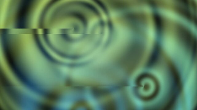 Dynamic Abstract Green Blue Swirls Moving with Digital Glitch Effect