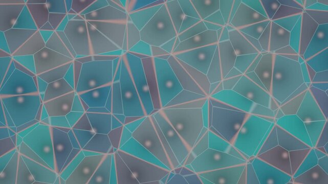 Fluid Abstract Cellular Pattern with Glowing Points and Teal Blue Gradient Background