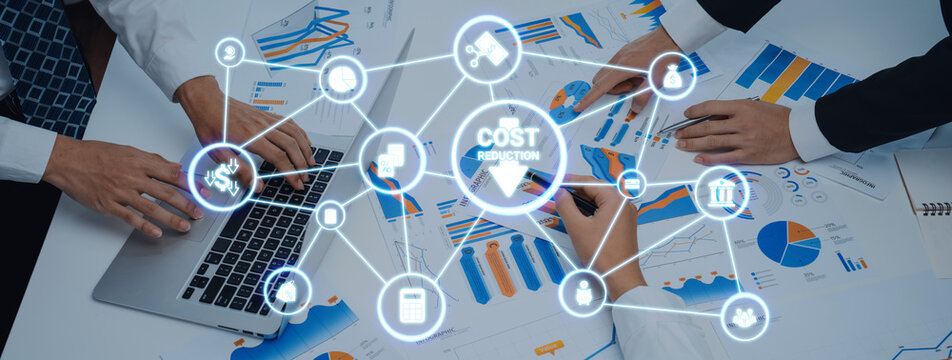 Cost reduction and cost saving through digital transformation, business cost optimization, operational cost reduction, financial savings, and resource efficiency strategy for business success. Entice