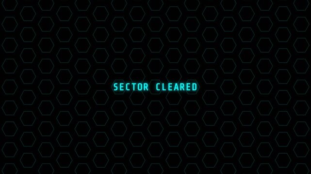Minimalist Neon Hexagon Grid Sector Cleared UI Animation