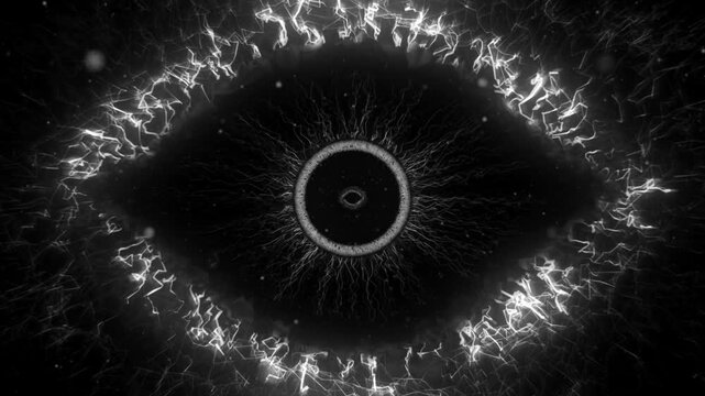 Monochrome Cyber Eye Reactor Neural Network Background