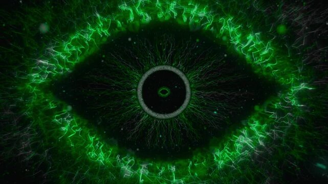 Green Cyber Eye Reactor Neural Network Background