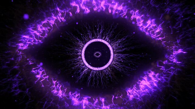 Purple Cyber Eye Reactor Neural Network Background