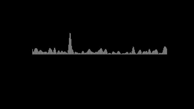 modern audio waveform visualization with smooth oscillating sound lines and digital frequency motion graphics black background, 4k video