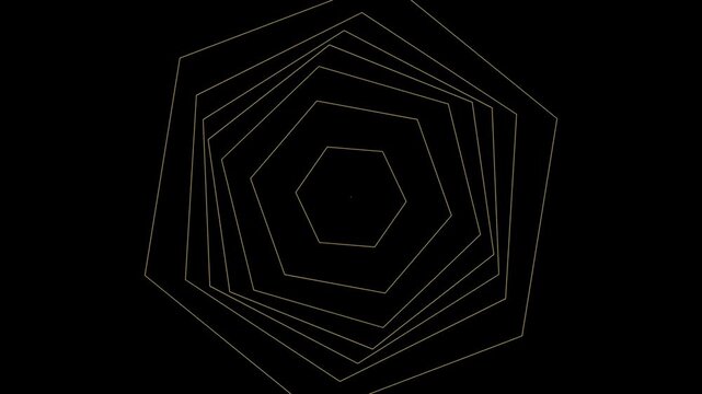 Abstract Golden Geometric Shapes Rotating Mandala Motion Background